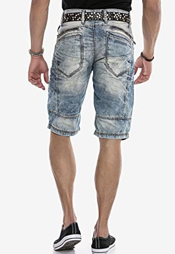 Cipo & Baxx Herren Jeans - Straight Fit mit modischen Waschungen, Nähten & Used-Look Details - Regular Denim - Trendige