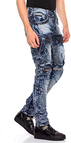 Cipo & Baxx Herren Straight Fit Jeans Hose – Bequem zu tragen, langlebig und mit markanten Kontrastnähten