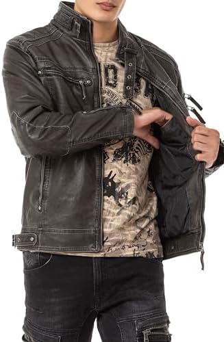 Cipo & Baxx Herren Mantel – Stylische Winterjacke mit warmem Innenfutter und abnehmbarer Kapuze für kalte Tage