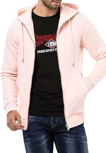 Cipo & Baxx Herren Sweatjacke Hoodie Serie - Stylischer Pullover im Modernen Casual Streetwear Stil für den Alltag, Frei