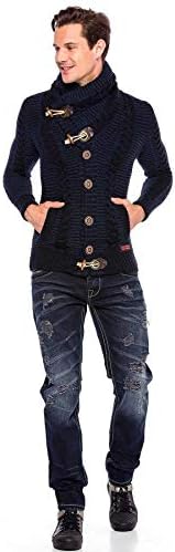 Cipo & Baxx Herren Jeans - Straight Fit mit modischen Waschungen, Nähten & Used-Look Details - Regular Denim - Trendige
