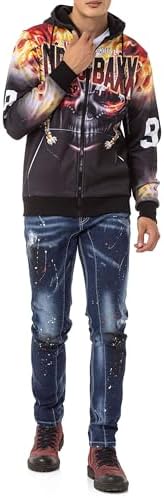 Cipo & Baxx Herren Sweatjacke Hoodie – Stylischer Pullover für Streetwear-Begeisterte mit Reißverschluss & Kapuze für Fr
