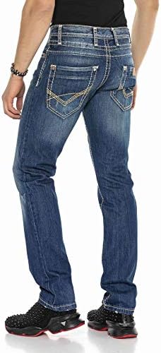 Cipo & Baxx Herren Jeans Hose Look Röhrenjeans Straight Fit Kontrastnähte Trendyhose | Cipo & Baxx Herren Jeans Hose Us