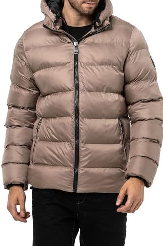 Cipo & Baxx Herren Mantel – Stylische Winterjacke mit warmem Innenfutter und abnehmbarer Kapuze für kalte Tage