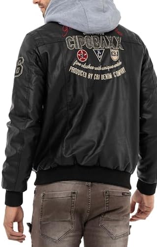 Cipo & Baxx Herren Mantel – Stylische Winterjacke mit warmem Innenfutter und abnehmbarer Kapuze für kalte Tage