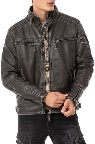 Cipo & Baxx Herren Mantel – Stylische Winterjacke mit warmem Innenfutter und abnehmbarer Kapuze für kalte Tage