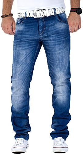 Cipo & Baxx Herren Jeans - Stilvolle Männer Jeans mit 5-Pocket-Design und Kontrastnähten | Bequemer Baumwoll-Elasthan-Mi