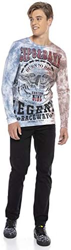 Cipo & Baxx Herren Sweatshirt Series – Stylischer Pullover im Modernen Streetwear Look mit Rundhals & Print – Comfortabl