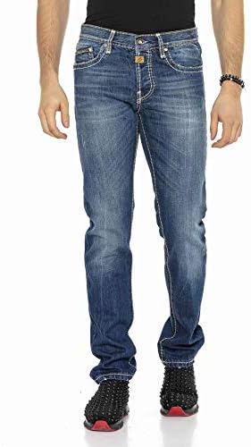 Cipo & Baxx Herren Jeans Hose Look Röhrenjeans Straight Fit Kontrastnähte Trendyhose | Cipo & Baxx Herren Jeans Hose Us
