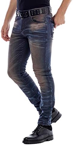 Cipo & Baxx Herren Jeans Hose Look Röhrenjeans Straight Fit Kontrastnähte Trendyhose | Cipo & Baxx Herren Jeans Hose Us