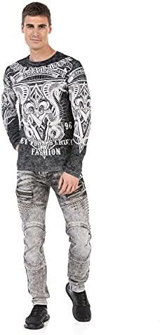 Cipo & Baxx Herren Sweatshirt Series – Stylischer Pullover im Modernen Streetwear Look mit Rundhals & Print – Comfortabl