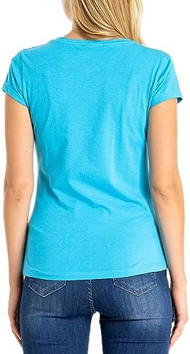 Cipo & Baxx Damen T-Shirt Print Strasssteine Baumwolle Rundhals