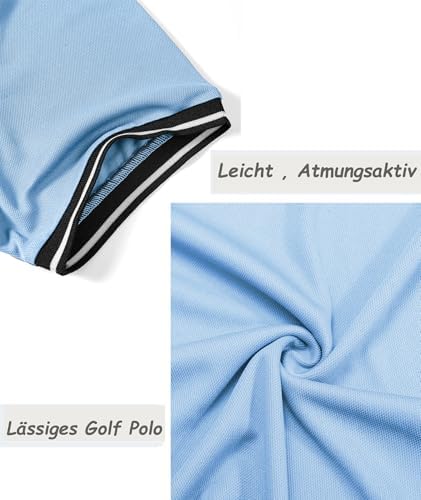 SwissWell 5er Pack Herren Polo T-Shirt Atmungsaktiv leicht Golfessen