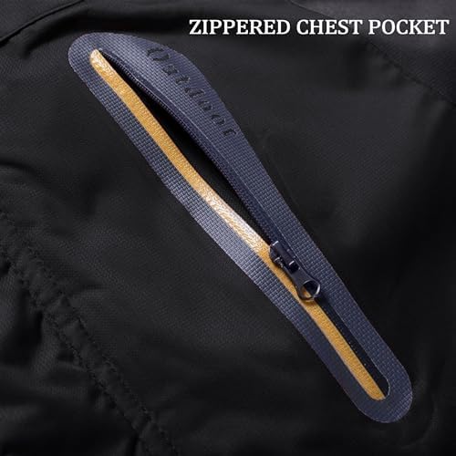 KEFITEVD Wasserabweisende Skijacke für HerrenWinter Outdoorjacke mit Abnehmbarer Kapuze und Warmem Gefüttertem Fleece |