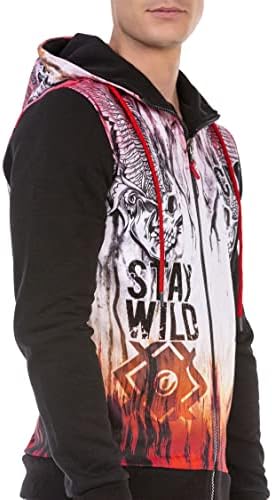 Cipo & Baxx Herren Sweatjacke Hoodie – Stylischer Pullover für Streetwear-Begeisterte mit Reißverschluss & Kapuze für Fr