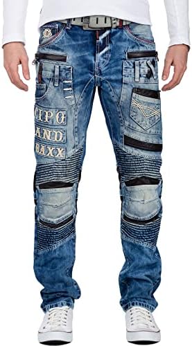 Cipo & Baxx Herren Jeans - Stylische Denim-Mode mit hohem Markanten_design | Regular & Slim Fit | Stonewashed Effect des