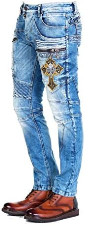 Cipo & Baxx Herren Jeans Hose Look Röhrenjeans Straight Fit Kontrastnähte Trendyhose | Cipo & Baxx Herren Jeans Hose Us
