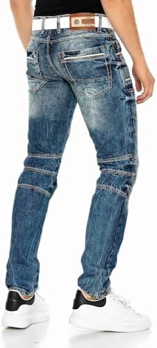 Cipo & Baxx Herren Jeans Hose Look Röhrenjeans Straight Fit Kontrastnähte Trendyhose | Cipo & Baxx Herren Jeans Hose Us