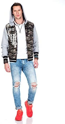 Cipo & Baxx Herren Hybrid-Denimjacke - Versatile Farben, Modisch und Komfortabel - für City und Outdoor - mit Knopf und