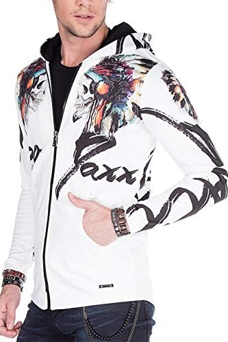 Cipo & Baxx Herren Sweatjacke Hoodie – Stylischer Pullover für Streetwear-Begeisterte mit Reißverschluss & Kapuze für Fr