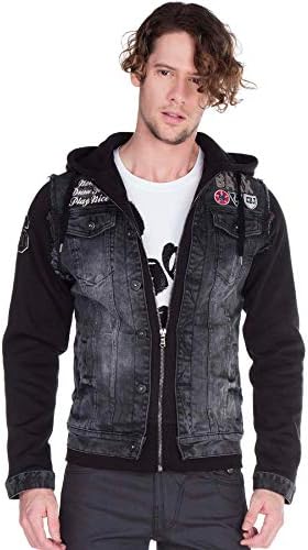 Cipo & Baxx Herren Hybrid-Denimjacke - Versatile Farben, Modisch und Komfortabel - für City und Outdoor - mit Knopf und
