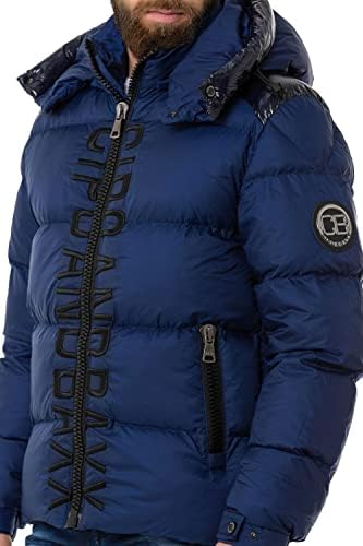Cipo & Baxx Herren Mantel – Stylische Winterjacke mit warmem Innenfutter und abnehmbarer Kapuze für kalte Tage