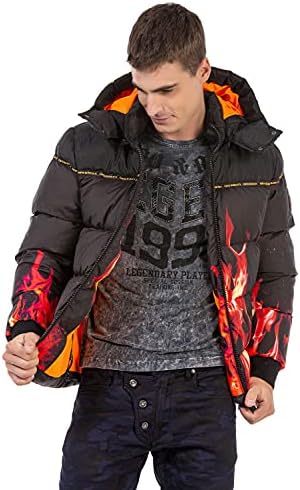 Stylische Winterjacke Herren Cipo & Baxx Series | Warme Winterjacke Herren Cipo & Baxx Series abnehmbarer Kapuze | Func