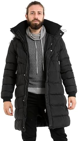 Cipo & Baxx Herren Mantel – Stylische Winterjacke mit warmem Innenfutter und abnehmbarer Kapuze für kalte Tage