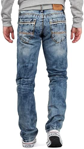 Cipo & Baxx Herren Jeans - Stilvolle Regular-Fit Denim mit Kontrastnähten | Bequeme & Modische Jeans für Männer | Stone-