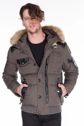 Stylische Winterjacke Herren Cipo & Baxx Series | Warme Winterjacke Herren Cipo & Baxx Series abnehmbarer Kapuze | Func