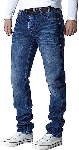 Cipo & Baxx Herren Jeans - Stilvolle Männer Jeans mit 5-Pocket-Design und Kontrastnähten | Bequemer Baumwoll-Elasthan-Mi