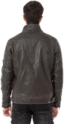 Cipo & Baxx Herren Mantel – Stylische Winterjacke mit warmem Innenfutter und abnehmbarer Kapuze für kalte Tage