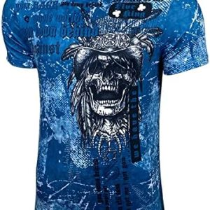 Herren Vintage Kurzarm T-Shirt mit mehrfarbigem Front Print und Label-Applikation 105