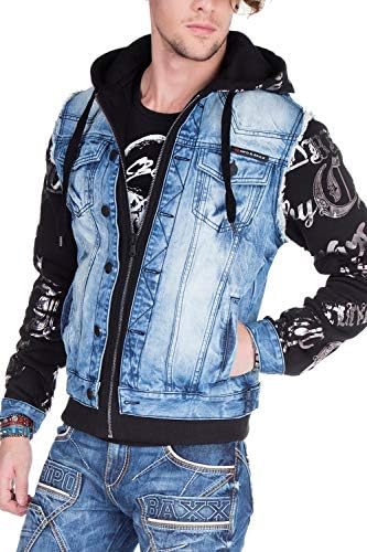 Cipo & Baxx Herren Hybrid-Denimjacke - Versatile Farben, Modisch und Komfortabel - für City und Outdoor - mit Knopf und