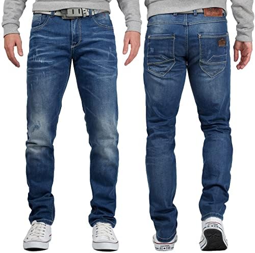 Cipo & Baxx Herren Jeans - Stilvolle Regular-Fit Denim mit Kontrastnähten | Bequeme & Modische Jeans für Männer | Stone-