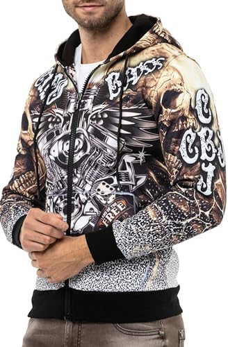 Cipo & Baxx Herren Sweatjacke Hoodie Serie - Stylischer Pullover im Modernen Casual Streetwear Stil für den Alltag, Frei