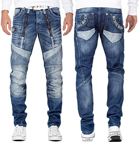Cipo & Baxx Herren Jeans - Stylische Denim-Mode mit hohem Markanten_design | Regular & Slim Fit | Stonewashed Effect des