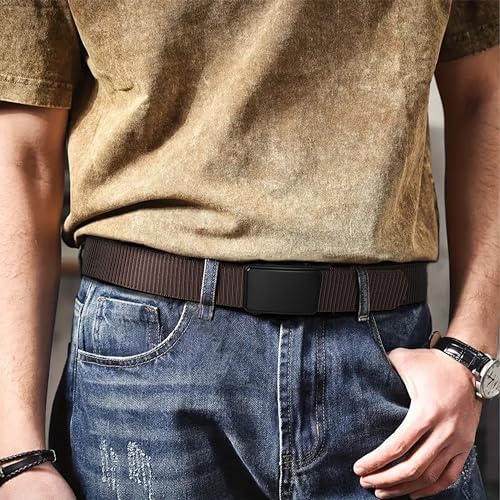 JUKMO Automatik Gürtel für Herren, robustes Nylon, 3,8cm Breite, praktische Ratsche-Funktion | JUKMO Herren Automatik G