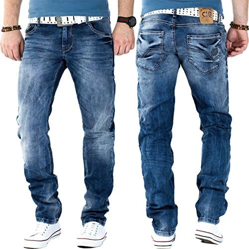 Cipo & Baxx Herren Jeans - Stilvolle Männer Jeans mit 5-Pocket-Design und Kontrastnähten | Bequemer Baumwoll-Elasthan-Mi