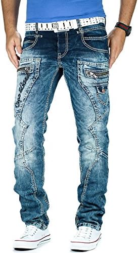 Cipo & Baxx Herren Jeans - Stylische Denim-Mode mit hohem Markanten_design | Regular & Slim Fit | Stonewashed Effect des