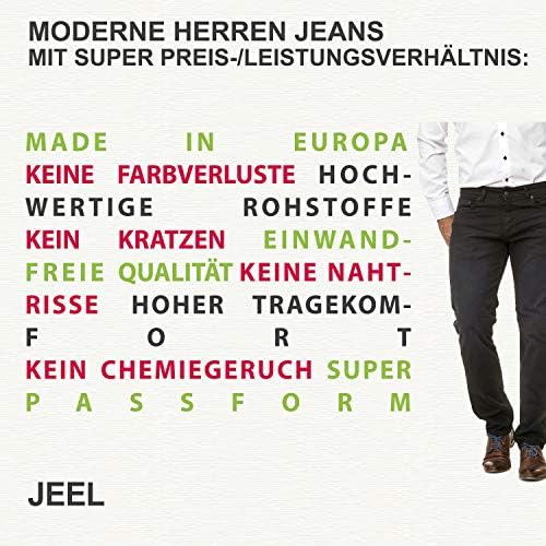 JEEL Herren-Jeans - Regular-Fit Straight-Cut - Stretch - Basic Washed - OEKO-TEX Standard 100