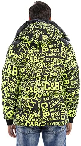 Cipo & Baxx Herren Mantel – Stylische Winterjacke mit warmem Innenfutter und abnehmbarer Kapuze für kalte Tage