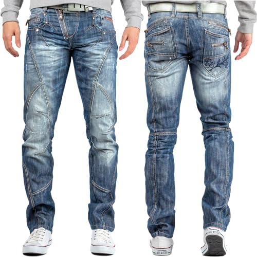 Cipo & Baxx Herren Jeans Hose Look Röhrenjeans Straight Fit Kontrastnähte Trendyhose | Cipo & Baxx Herren Jeans Hose Us