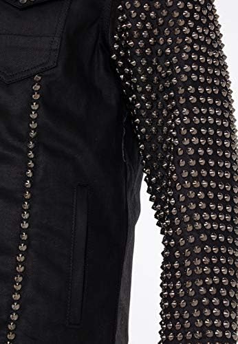 Cipo & Baxx Herren Jeansjacke – Klassisch, Leder, Sport – Knopf und Reißverschluss – Sweat-Kapuze und Sweatärmeln – Mode