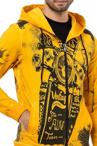 Cipo & Baxx Herren Sweatjacke Hoodie – Stylischer Pullover für Streetwear-Begeisterte mit Reißverschluss & Kapuze für Fr