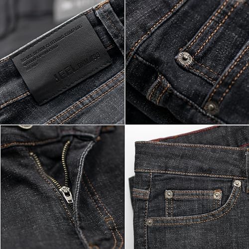 JEEL Herren-Jeans - Regular-Fit Straight-Cut - Stretch - Basic Washed - OEKO-TEX Standard 100