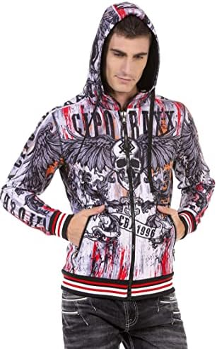 Cipo & Baxx Herren Sweatjacke Hoodie – Stylischer Pullover für Streetwear-Begeisterte mit Reißverschluss & Kapuze für Fr