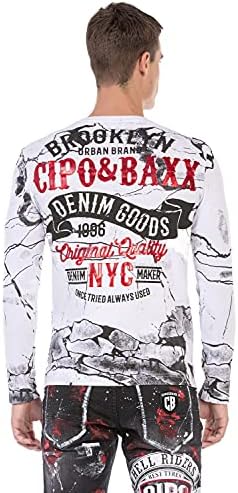 Cipo & Baxx Herren Sweatshirt Series – Stylischer Pullover für Streetwear Lovers – Bequemer Rundhalseinheitsprint Sweate