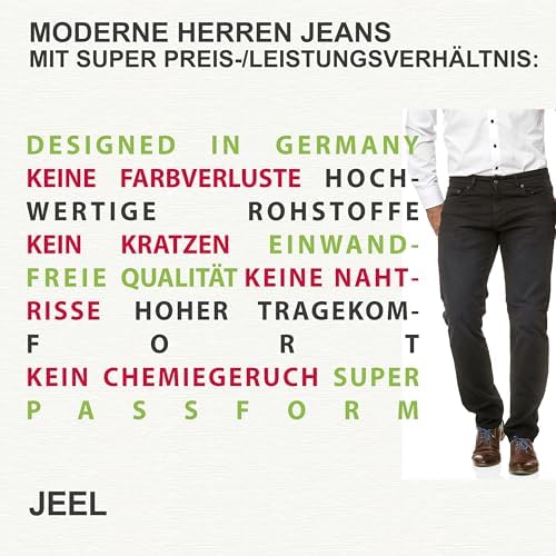 JEEL Herren-Jeans - Regular-Fit Straight-Cut - Stretch - Basic Washed - OEKO-TEX Standard 100
