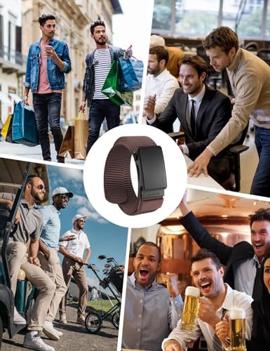 JUKMO Automatik Gürtel für Herren, robustes Nylon, 3,8cm Breite, praktische Ratsche-Funktion | JUKMO Herren Automatik G